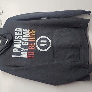 Port Company Gray Paused Game Super Soft And Comfortable Sz L Hoodie